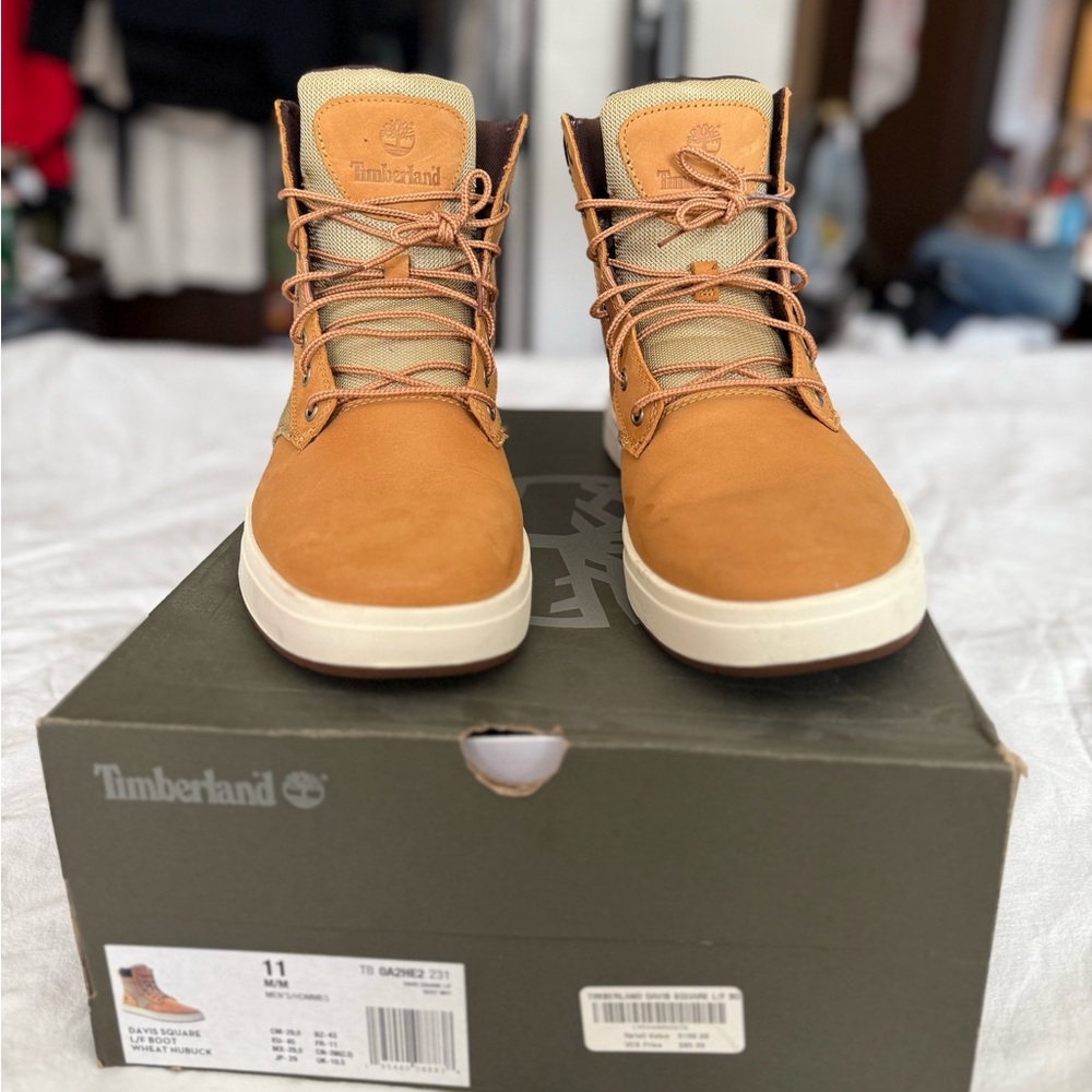 Men's Timberland Davis Square Boot, Wheat Nubuck, Tan
